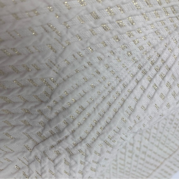 Scott Living cream texture sham pair(2)gold metallic thread detail - Picture 2 of 11